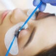 Woman Eye with Long Eyelashes. Eyelash Extension
